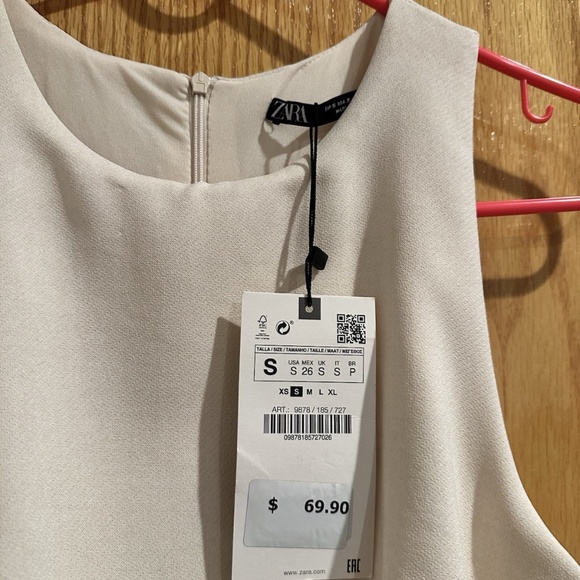 Zara Women Cut Out Slim Midi Creme Dress - Picture 5 of 6